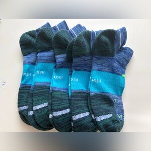 Bombas Ankle Socks (5 Pairs) Size: L Blue and Green